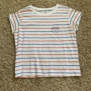 Cotton on red white and blue striped t-shirt